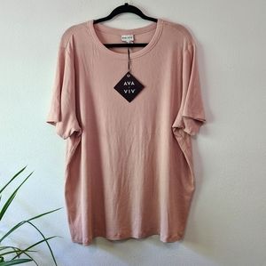 NWT Ava & Viv pink ribbed tee